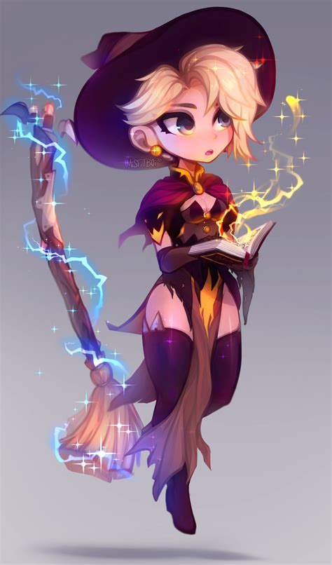 Enchanted Illustrations: Showcasing Witch Mercy Fan Drawings